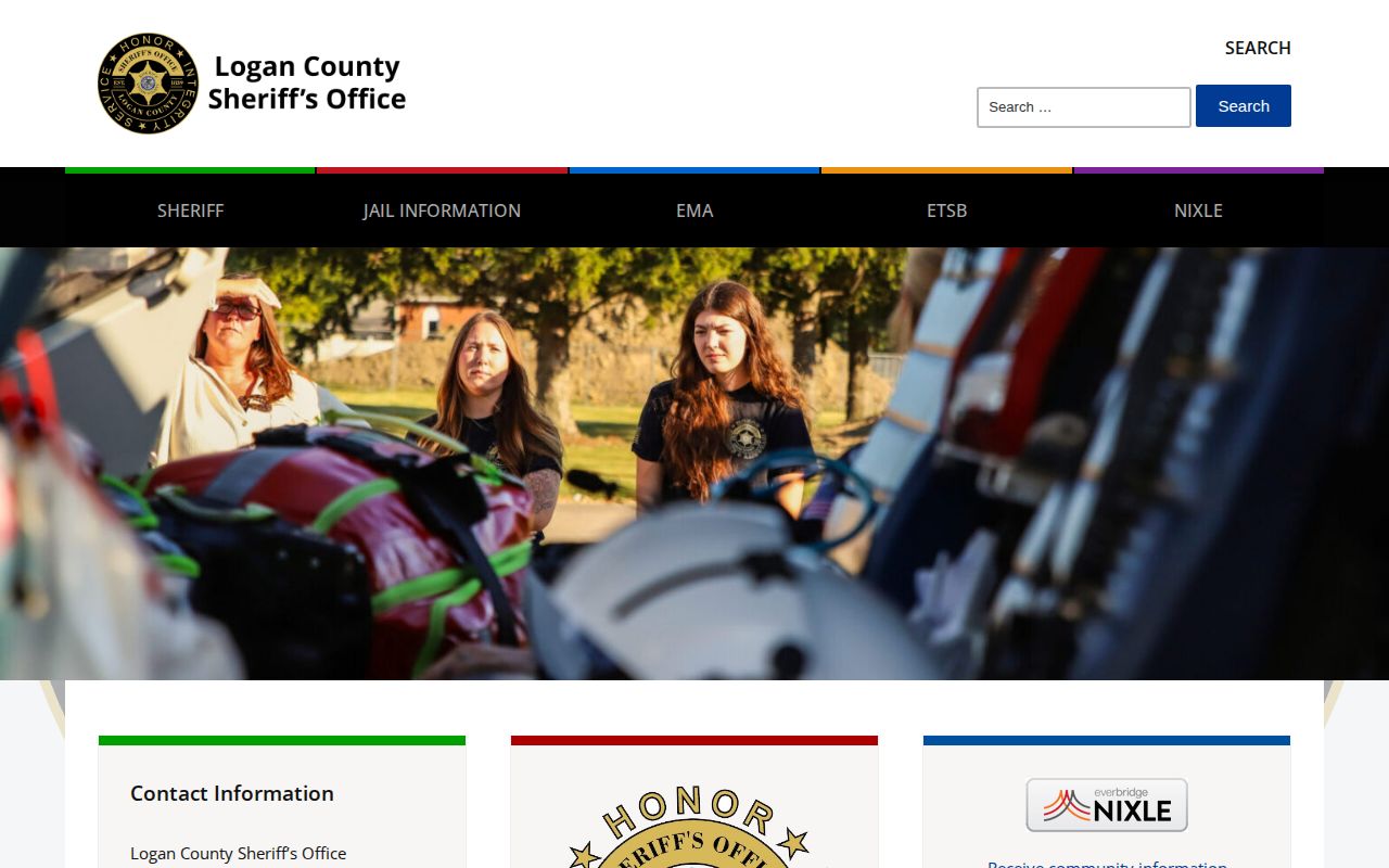 Logan County Sheriff website showing dated news and media releases